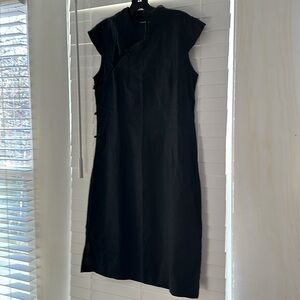 Vivid Asian Style Linen Dress, Black, NWT